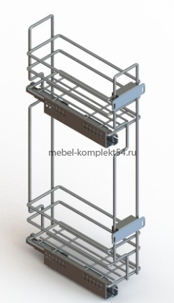 Выкатная корзина с доводчиком в верхнюю базу 200мм (левая), хром