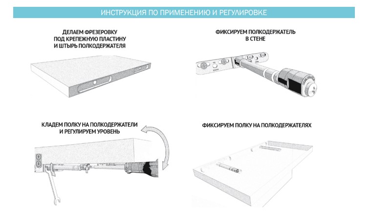 Менсолодержатель 3D регулировка скрытого типа MN175 А.175мм для