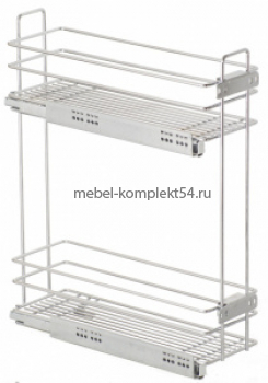 Корзина 2 - х яр. квадро ЛЮКС 200 мм  с доводчиком (левая)